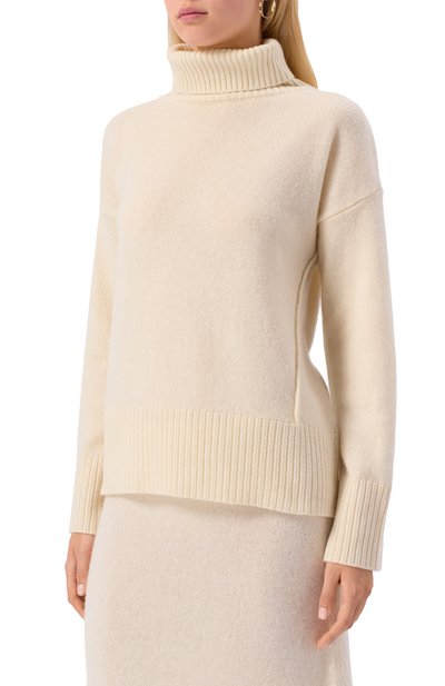 Свитер из шерсти и кашемира PIETRO BRUNELLI кремового цвета по цене 34650 руб., арт. MAG012/WS0013/0002, фото 3 Свитер из шерсти и кашемира PIETRO BRUNELLI, арт. MAG012/WS0013/0002, фото 3