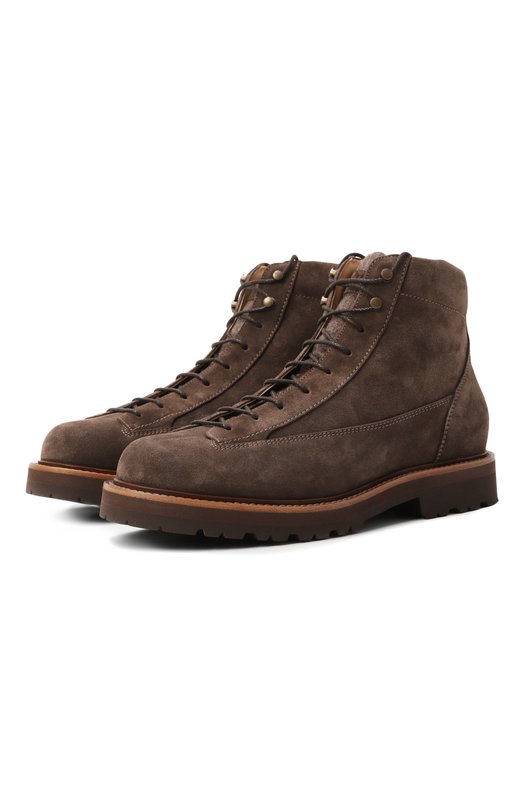 Замшевые ботинки Brunello Cucinelli MZUNVJW717 Коричневый MZUNVJW717