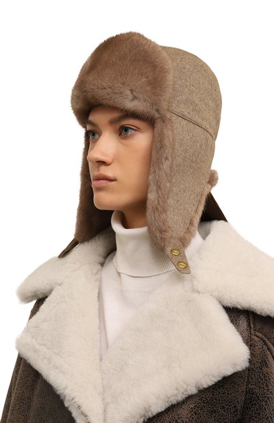 Шерстяная шапка-ушанка с мехом норки VICTORIA KUSENKOVA, арт. 109101945153, фото 2