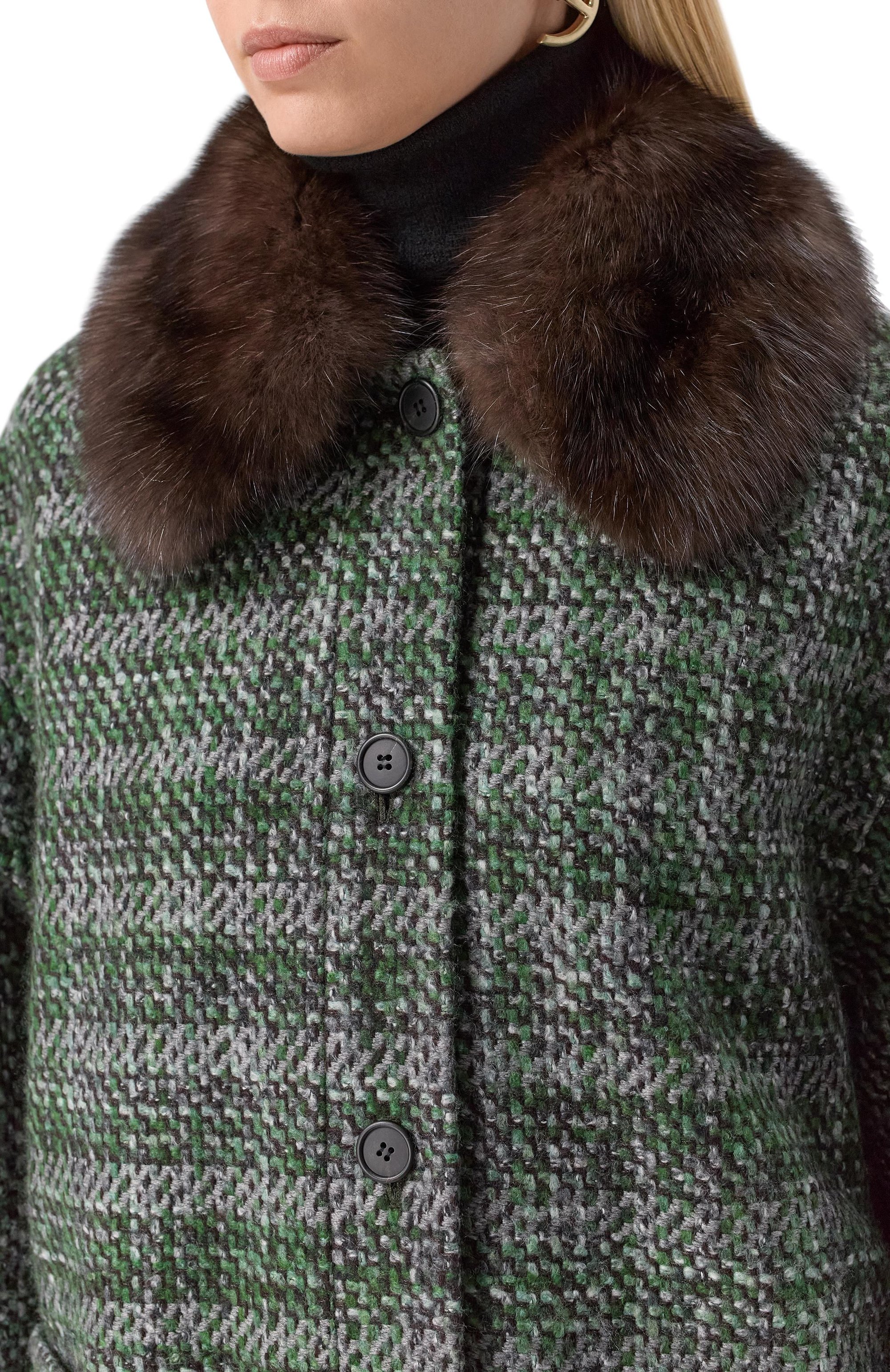 Полупальто из кашемира и шелка с отделкой из соболя MVST, арт. M25.1PW.0001B, фото 5