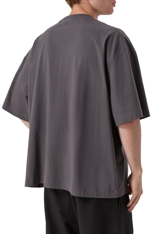 Хлопковая футболка VETEMENTS UH76TR600M Серый  UH76TR600M Фото 4