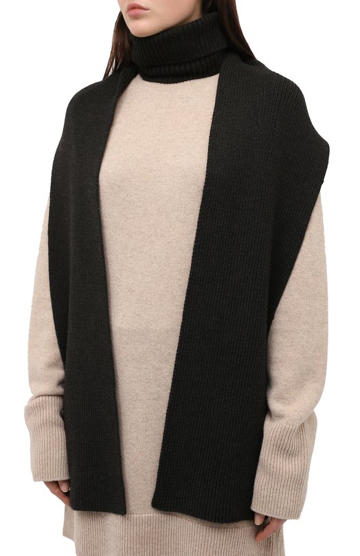 Шерстяной воротник Alexandra Golovanoff Серый, фото 3