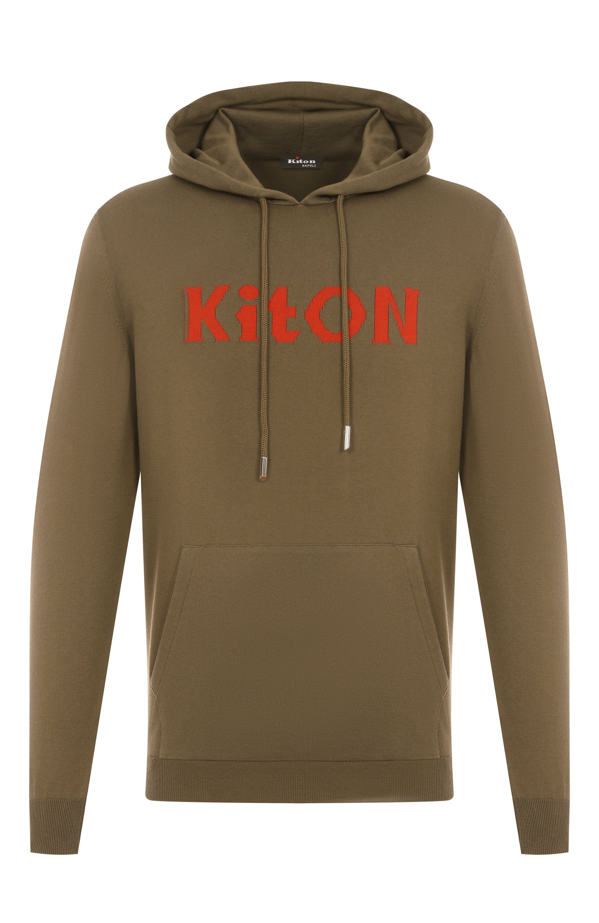 Хлопковое худи KITON хаки цвета по цене 216500 руб., арт. UMK0465V106A, фото 1 Хлопковое худи KITON, арт. UMK0465V106A, фото 1