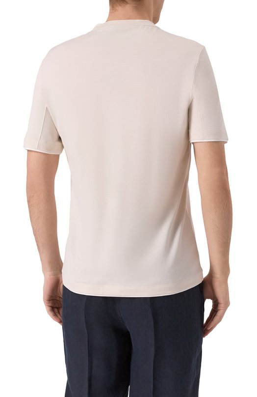 Хлопковая футболка Brunello Cucinelli M0B137427 Бежевый  M0B137427 Фото 4