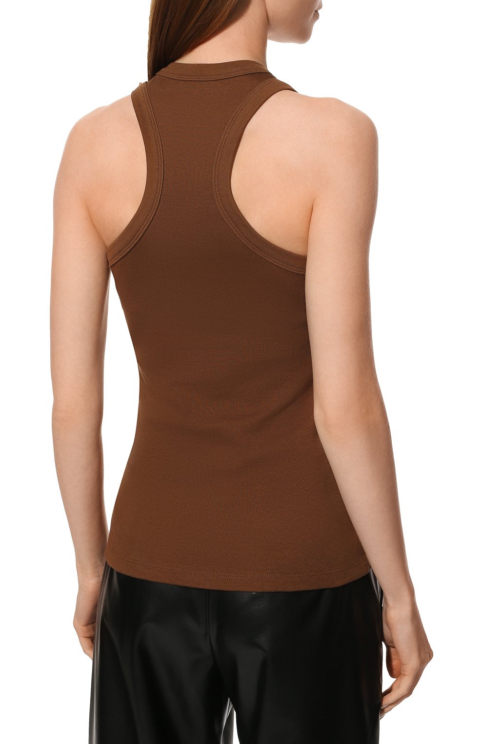 Хлопковая майка LOW CLASSIC коричневого цвета по цене 12200 руб., арт. L0W22PF_TS16BR, фото 4 Хлопковая майка LOW CLASSIC, арт. L0W22PF_TS16BR, фото 4