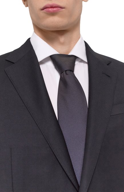 Мужской шелковый галстук CORNELIANI коричневого цвета, арт. 25U302-2520302 | Фото 2 (Материал сплава: Проставлено; Материал: Шелк, Текстиль; Нос: Не проставлено)