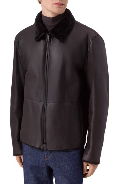Дубленка из овчины GIORGIO ARMANI темно-коричневого цвета по цене 686500 руб., арт. GM001951/AF20477, фото 3 Дубленка из овчины GIORGIO ARMANI, арт. GM001951/AF20477, фото 3
