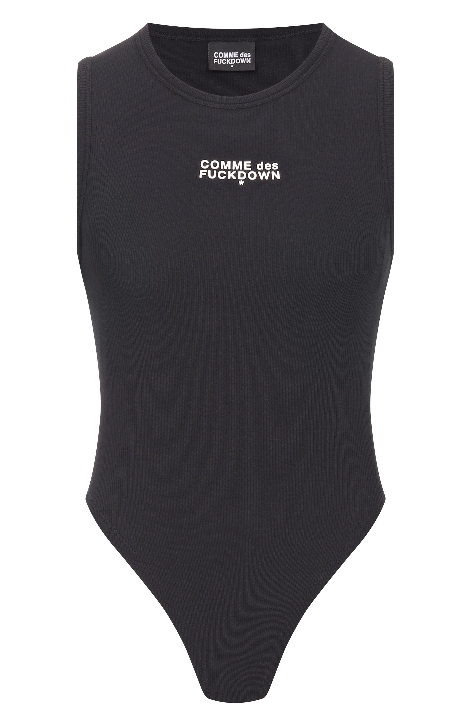 Хлопковое боди COMME DES FUCKDOWN черного цвета по цене 8410 руб., арт. CFABW01673, фото 1 Хлопковое боди COMME DES FUCKDOWN, арт. CFABW01673, фото 1
