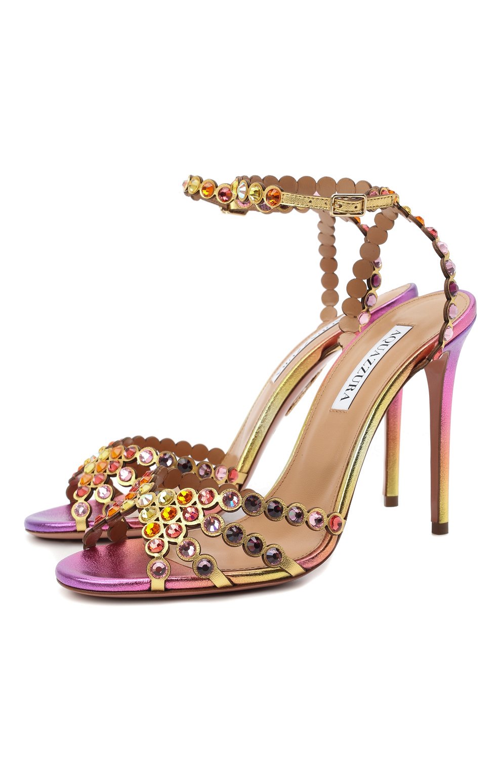 Кожаные босоножки tequila 105 AQUAZZURA, арт. TQLHIGS0-TMN-TST, фото 1