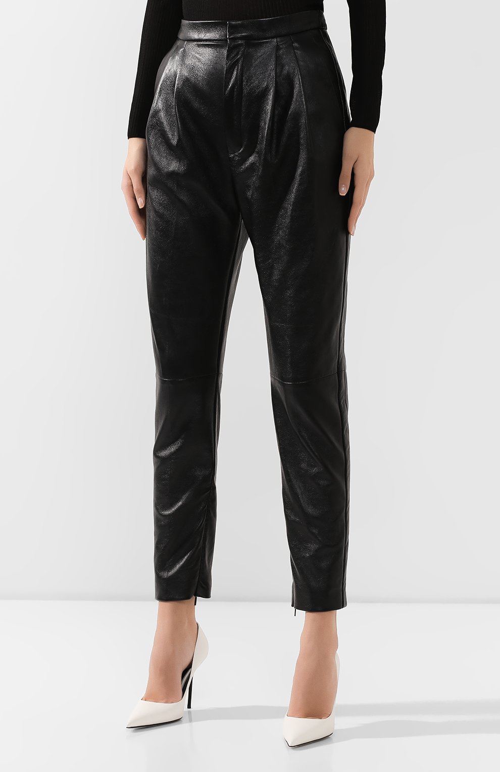 Кожаные брюки SAINT LAURENT, арт. 589597/YC2UE, фото 3