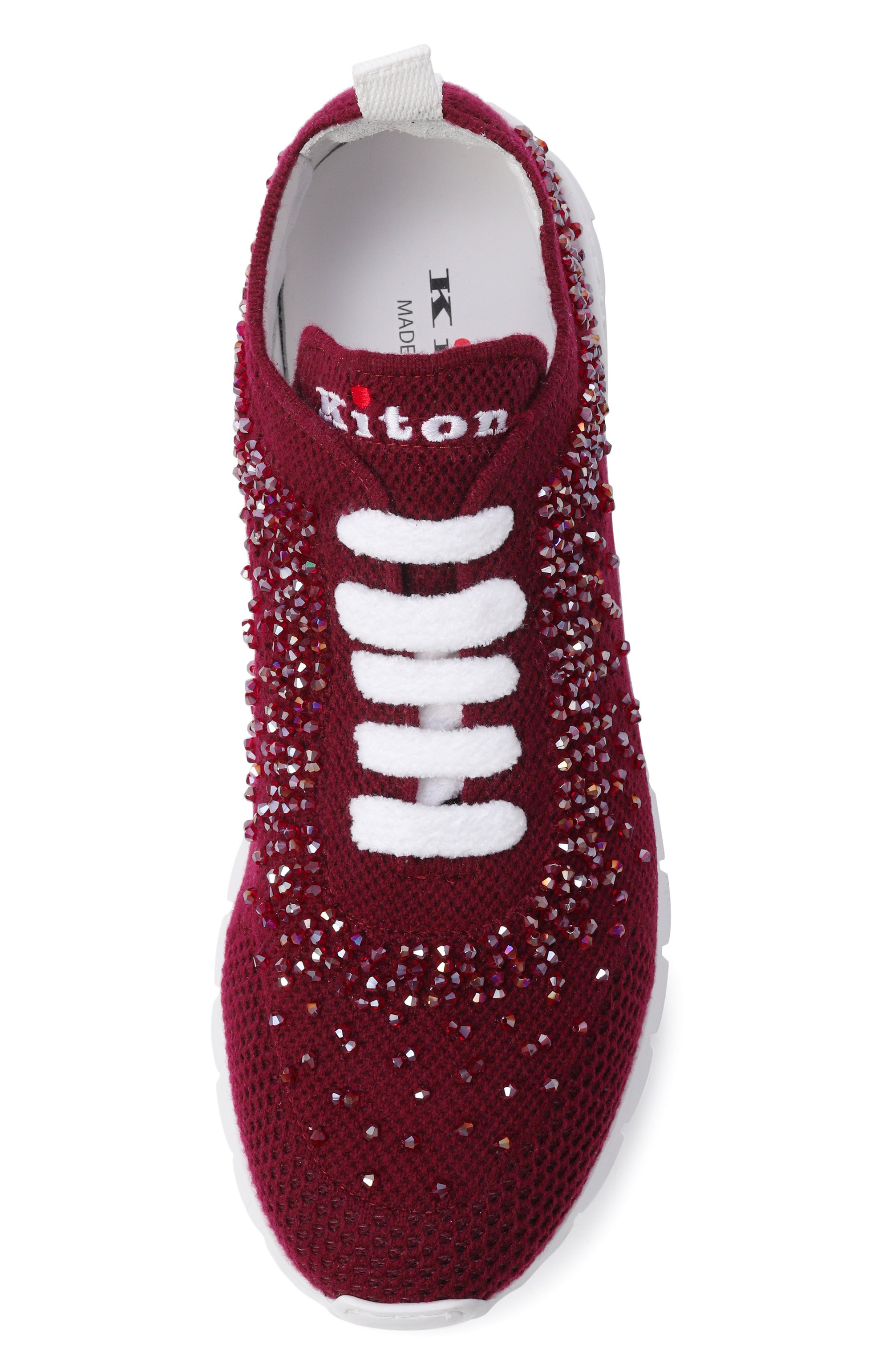 Текстильные кроссовки KITON бордового цвета по цене 207000 руб., арт. DSSFITAN00847, фото 6 Текстильные кроссовки KITON, арт. DSSFITAN00847, фото 6
