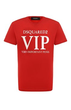 Мужская хлопковая футболка DSQUARED2 красного цвета, арт. S71GD1390 | Фото 1 (Рукава: Короткие; Длина (для топов): Стандартные; Принт: С принтом; Материал сплава: Проставлено; Материал внешний: Хлопок; Драгоценные камни: Проставлено; Стили: Кэжуэл)