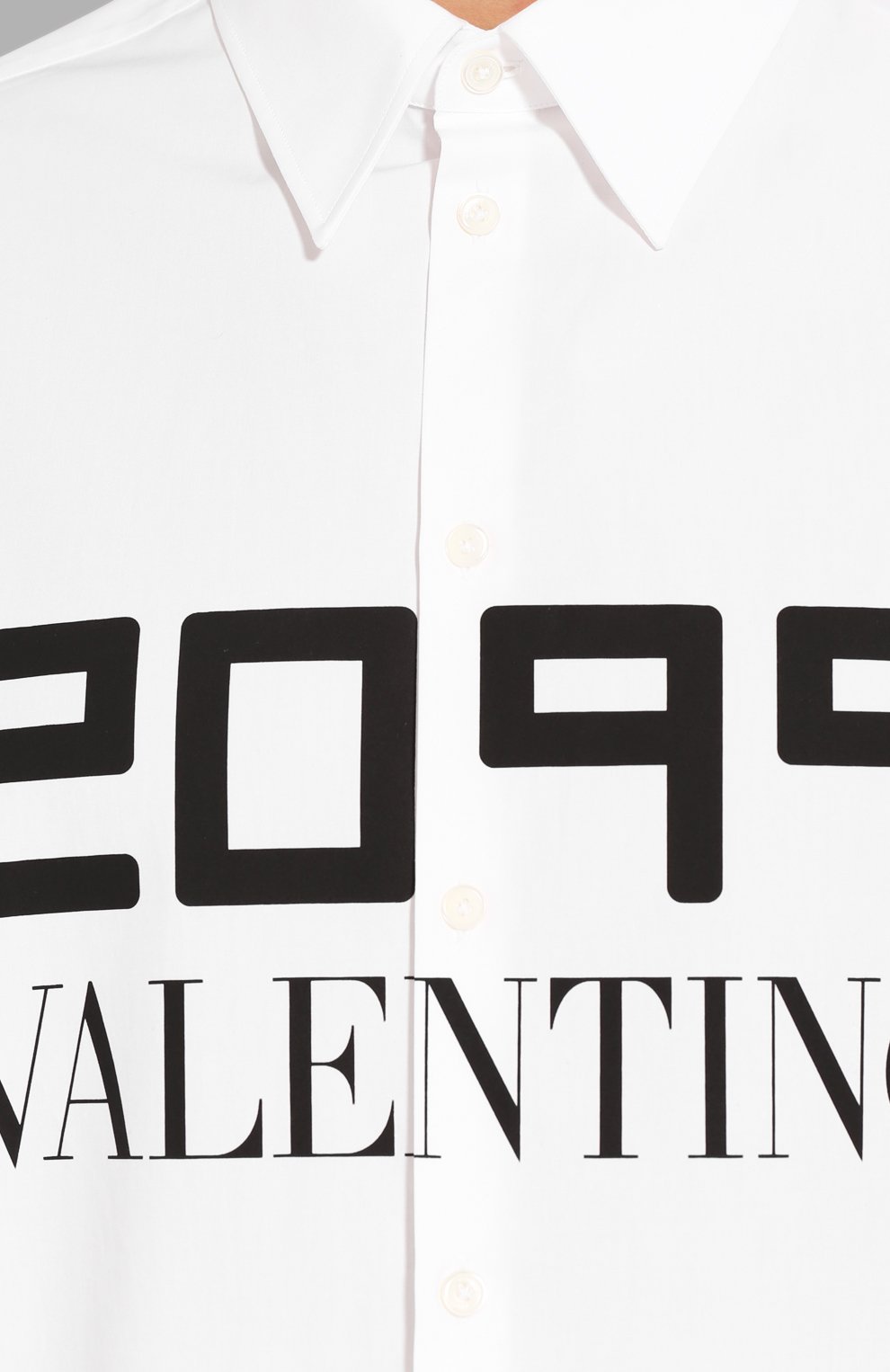 Хлопковая рубашка VALENTINO белого цвета по цене 72300 руб., арт. SV0ABA955T7, фото 5 Хлопковая рубашка VALENTINO, арт. SV0ABA955T7, фото 5