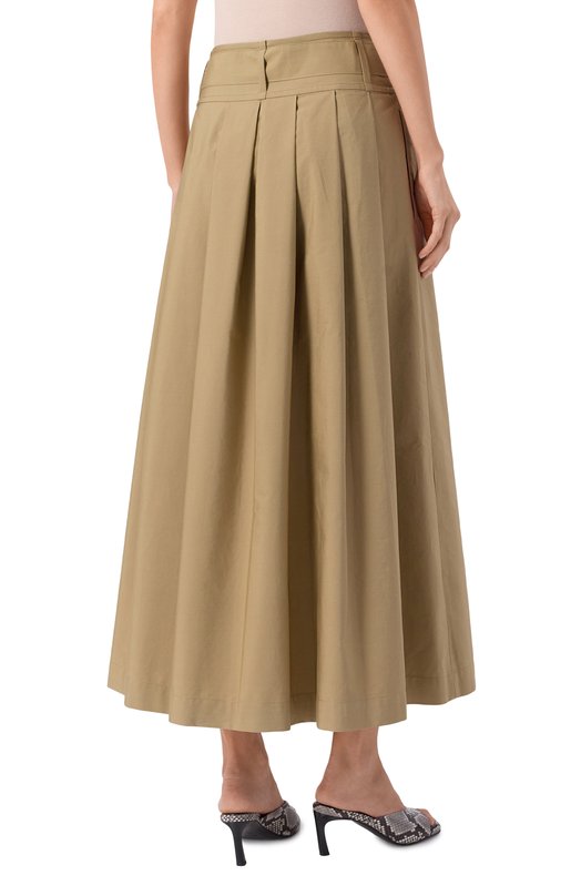 Хлопковая юбка Weekend Max Mara AGIATE Бежевый  AGIATE Фото 4
