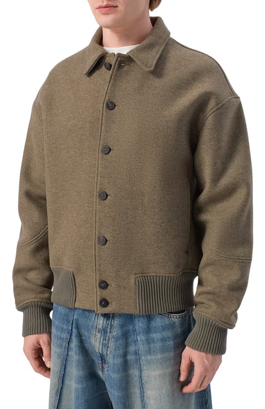 Шерстяной бомбер Jacquemus 25H0UM00107/BW00624 Хаки  25H0UM00107/BW00624 Фото 3