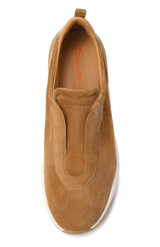 Замшевые кроссовки Santoni WBIG61431BTTKEAU Бежевый  WBIG61431BTTKEAU Фото 6