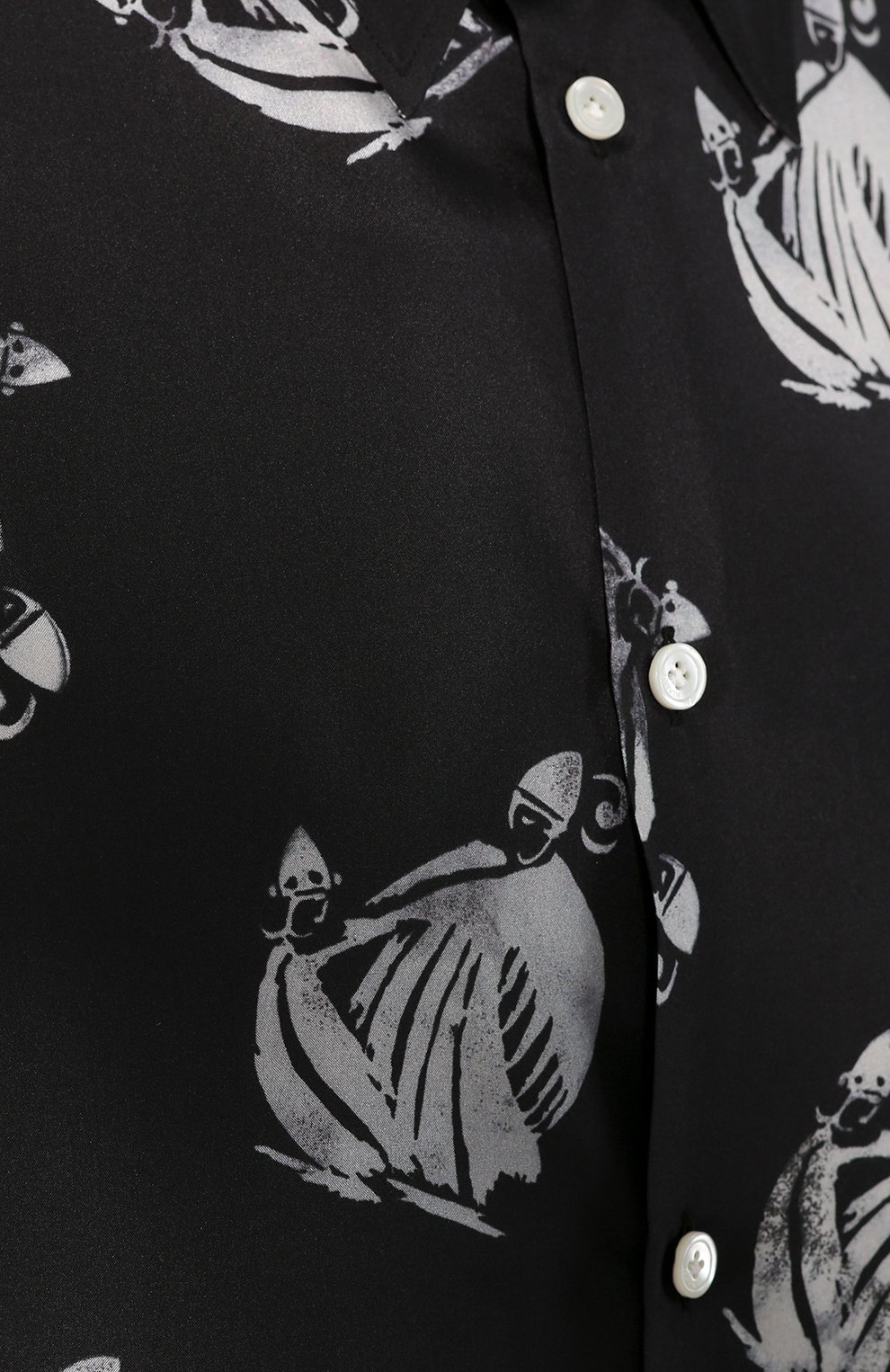 Шелковая рубашка LANVIN черно-белого цвета по цене 94650 руб., арт. RW-T0670I-4185-H19, фото 5 Шелковая рубашка LANVIN, арт. RW-T0670I-4185-H19, фото 5