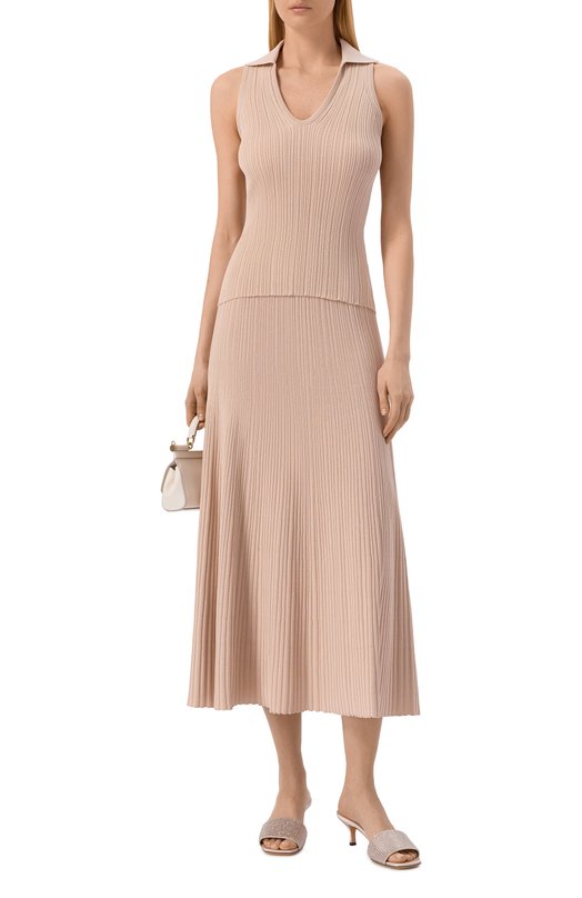 Топ из хлопка и шелка Agnona KT11020E/7Q180PE Розовый  KT11020E/7Q180PE Фото 2