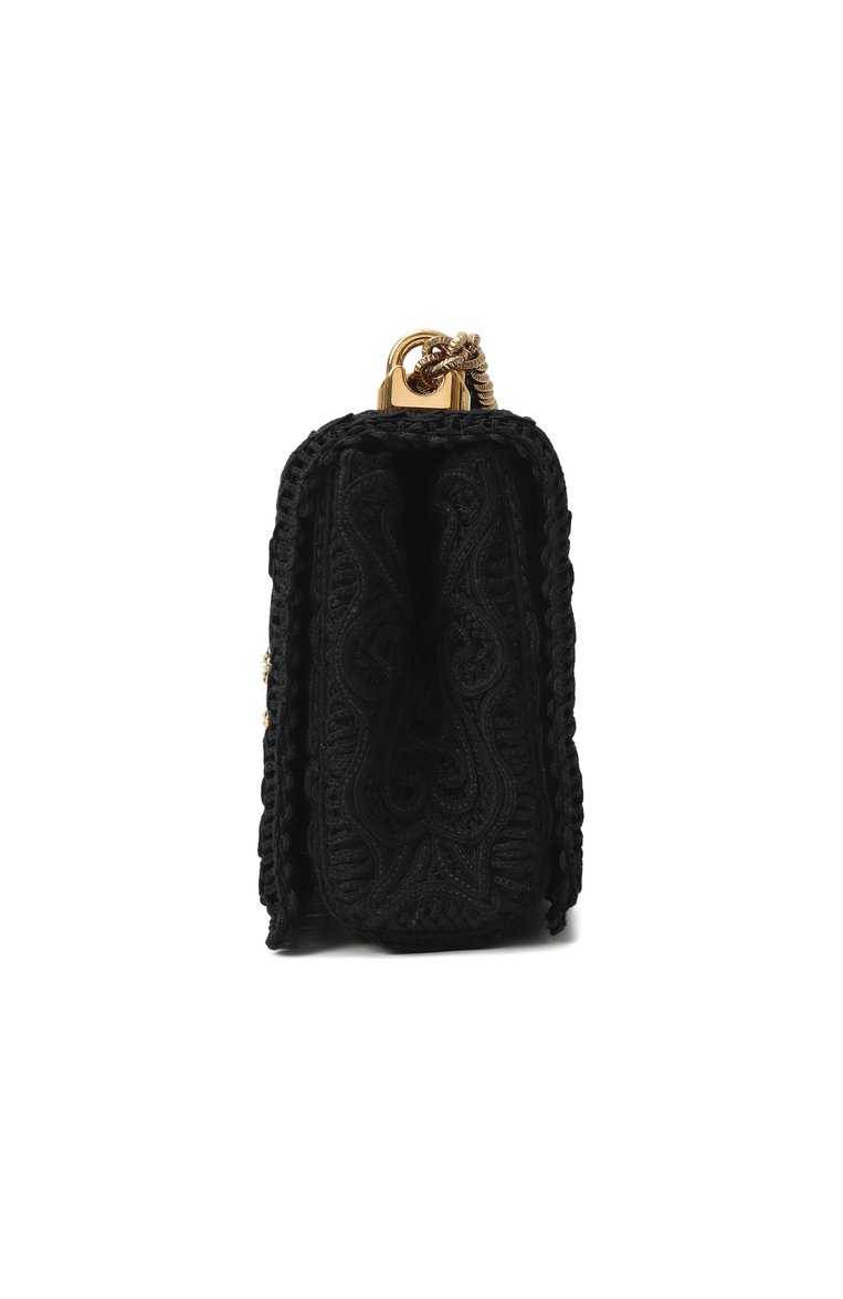 Женская сумка devotion medium DOLCE & GABBANA черного цвета, арт. BB7158/AW717 | Фото 4 (Материал: Текстиль; Размер: medium; Ремень/цепочка: На ремешке; Автоматизация состава: Проставлено; Автоматизация ТО: Проставлено)