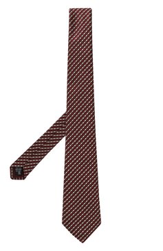 Мужской шелковый галстук GIORGIO ARMANI красного цвета, арт. 360054/4R937 | Фото 3 (Нос: Не проставлено; Материал: Шелк, Текстиль; Принт: С принтом)
