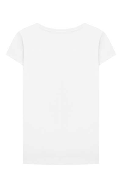 Хлопковая футболка MONNALISA белого цвета по цене 10350 руб., арт. 117630PI, фото 2 Хлопковая футболка MONNALISA, арт. 117630PI, фото 2