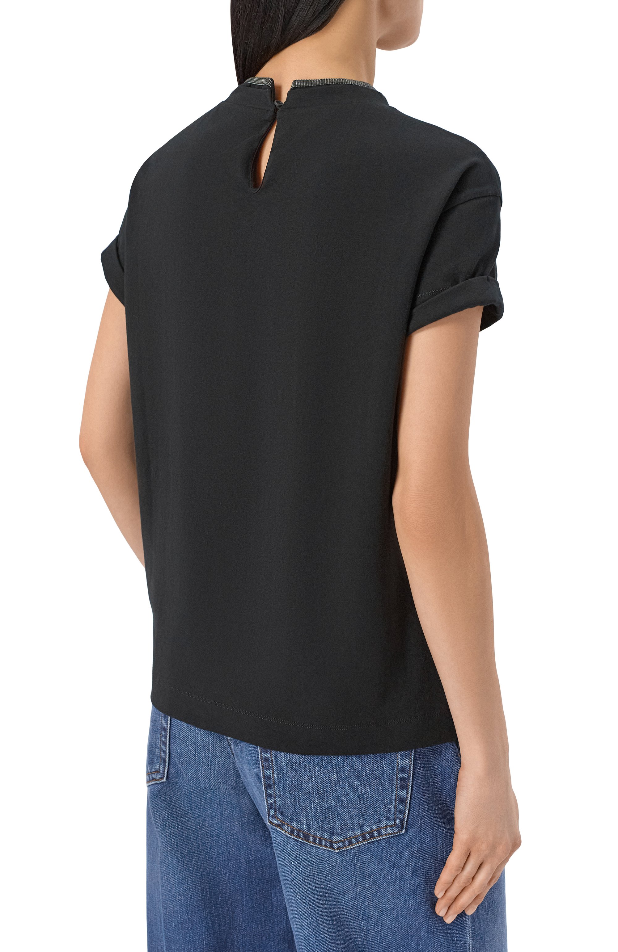 Хлопковый топ BRUNELLO CUCINELLI, арт. MPT18BD200, фото 4