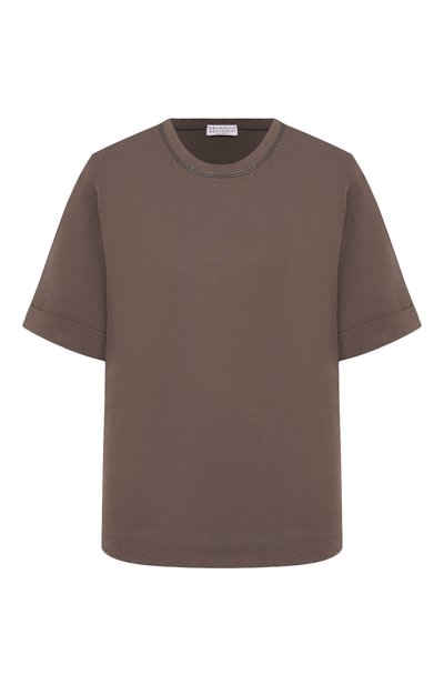 Женская хлопковая футболка BRUNELLO CUCINELLI, арт. M0T81BZ100