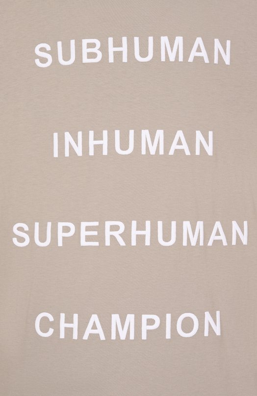 Хлопковая футболка Rick Owens x Champion Rick Owens CM01E1675/CHJG Бежевый  CM01E1675/CHJG Фото 6