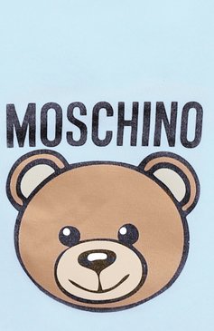 Детский комплект из шапки и нагрудника MOSCHINO голубого цвета, арт. MUY06Q/LCA19 | Фото 7 (Материал: Текстиль, Хлопок; Материал сплава: Проставлено; Нос: Не проставлено)