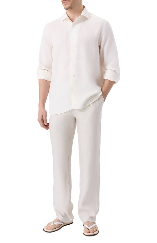 Текстильные шлепанцы Brunello Cucinelli MZUNAVH315 Белый  MZUNAVH315 Фото 2