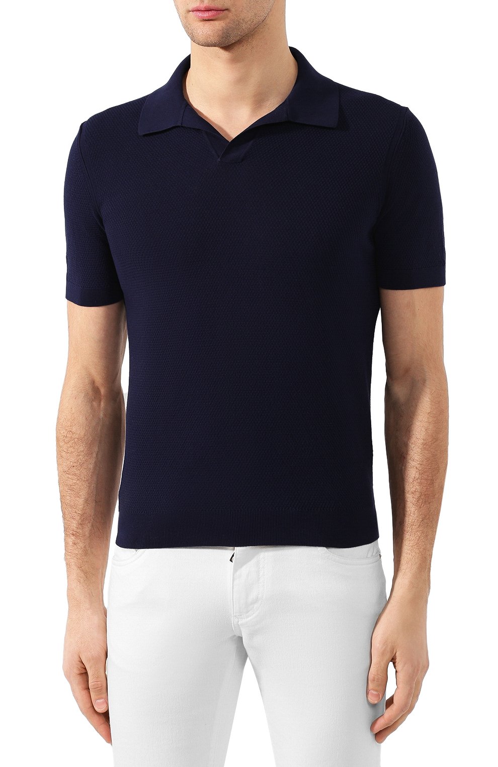 Хлопковое поло ZEGNA синего цвета по цене 58650 руб., арт. UUC96/C32, фото 3 Хлопковое поло ZEGNA, арт. UUC96/C32, фото 3