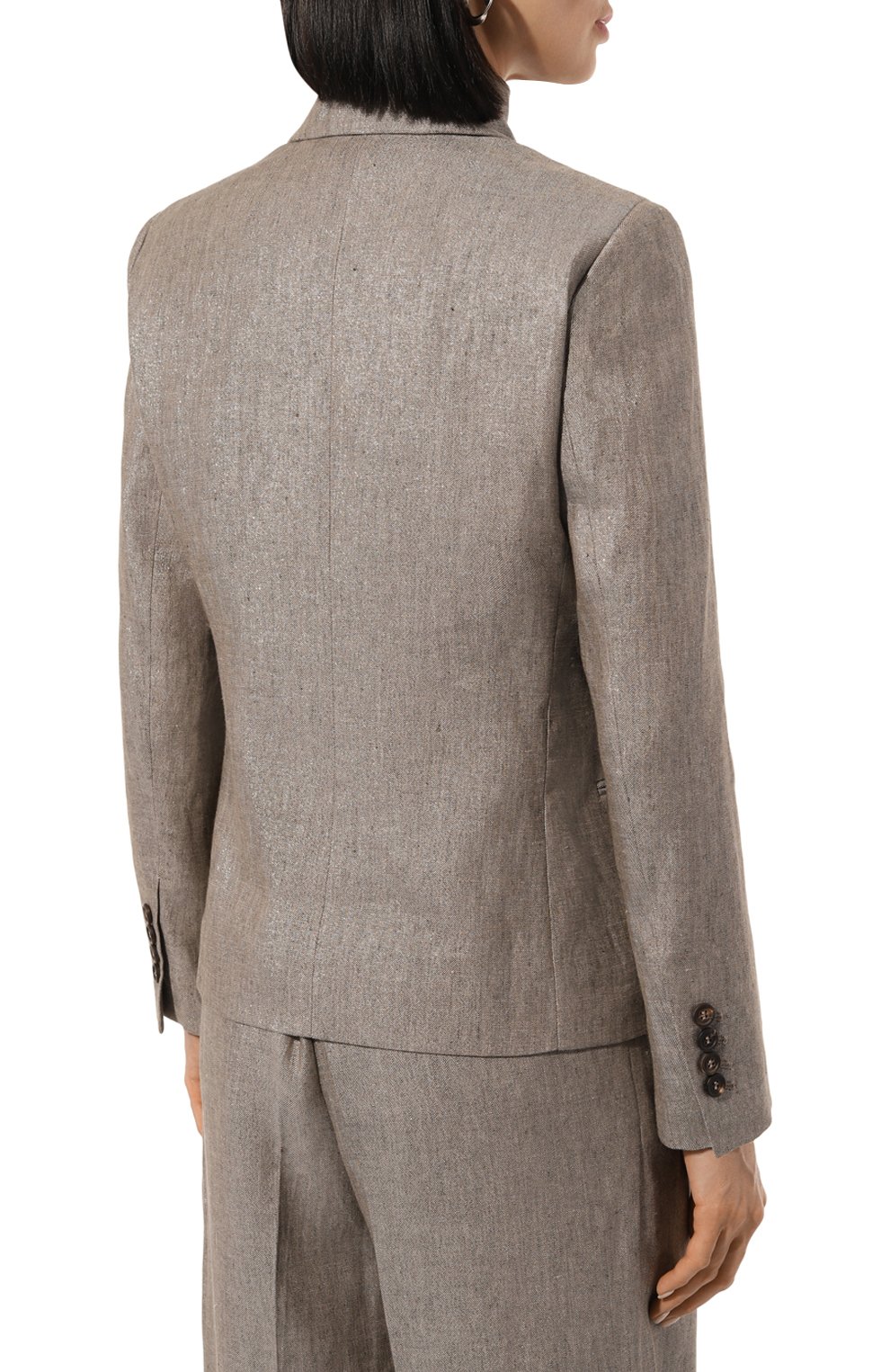 Льняной жакет BRUNELLO CUCINELLI темно-бежевого цвета по цене 388000 руб., арт. MH5672358, фото 4 Льняной жакет BRUNELLO CUCINELLI, арт. MH5672358, фото 4