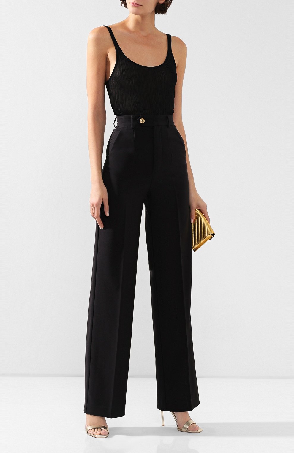 Брюки со стрелками VERSACE JEANS COUTURE черного цвета по цене 23150 руб., арт. A1HUA106-UDP106/13930, фото 2 Брюки со стрелками VERSACE JEANS COUTURE, арт. A1HUA106-UDP106/13930, фото 2