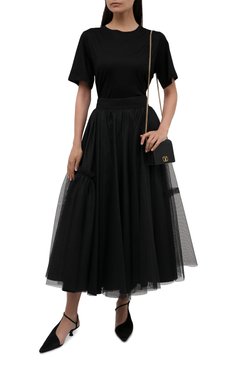 Женская юбка ALEXANDER MCQUEEN черного цвета, арт. 659364/QEACR | Фото 2 (Стили: Романтичный; Материал внешний: Синтетический материал; Длина Ж (юбки, платья, шорты): Миди; Женское Кросс-КТ: Юбка-одежда; Материал подклада: Хлопок; Региональные ограничения белый список (Axapta Mercury): RU; Драгоценные камни: Проставлено; Материал сплава: Проставлено)