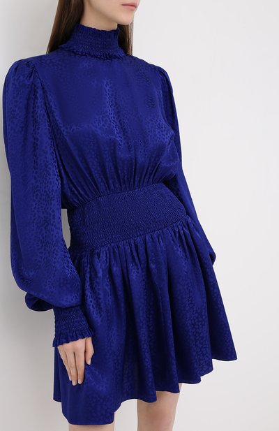 Шелковое платье BALMAIN синего цвета по цене 178500 руб., арт. UF16306/S055, фото 3 Шелковое платье BALMAIN, арт. UF16306/S055, фото 3