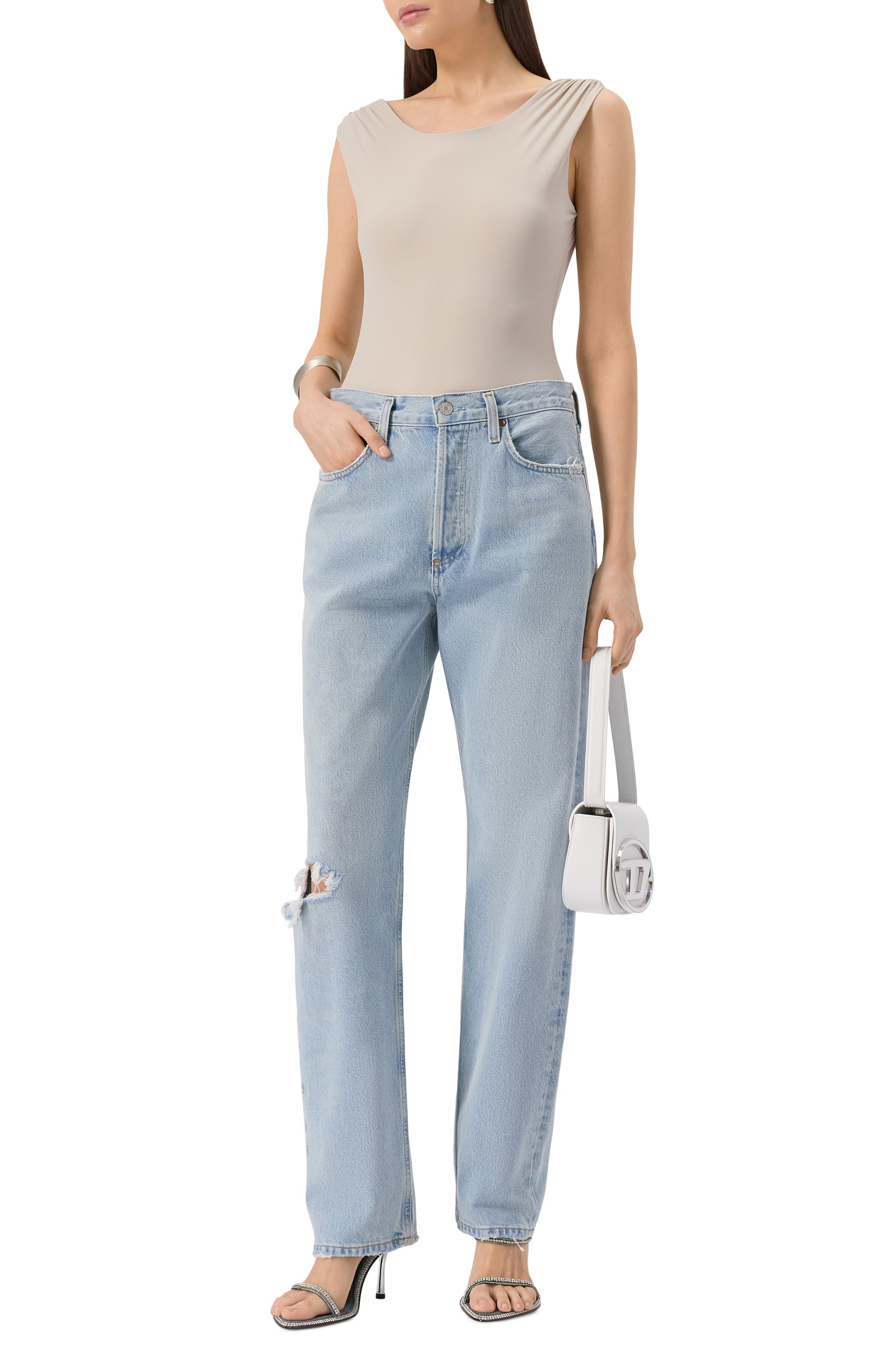 Джинсы kelly AGOLDE голубого цвета по цене 52400 руб., арт. A199B1141, фото 2 Джинсы kelly AGOLDE, арт. A199B1141, фото 2