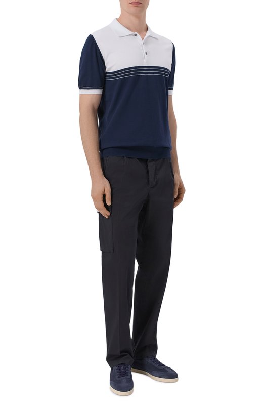 Замшевые кеды Kiton USSA397N01382 Синий  USSA397N01382 Фото 2