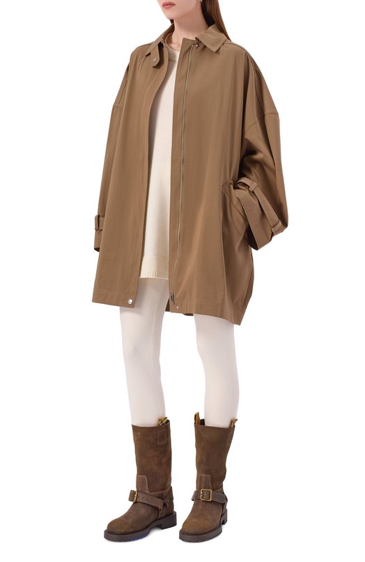 Замшевые сапоги Saddle Burberry 8113016 Коричневый  8113016 Фото 3