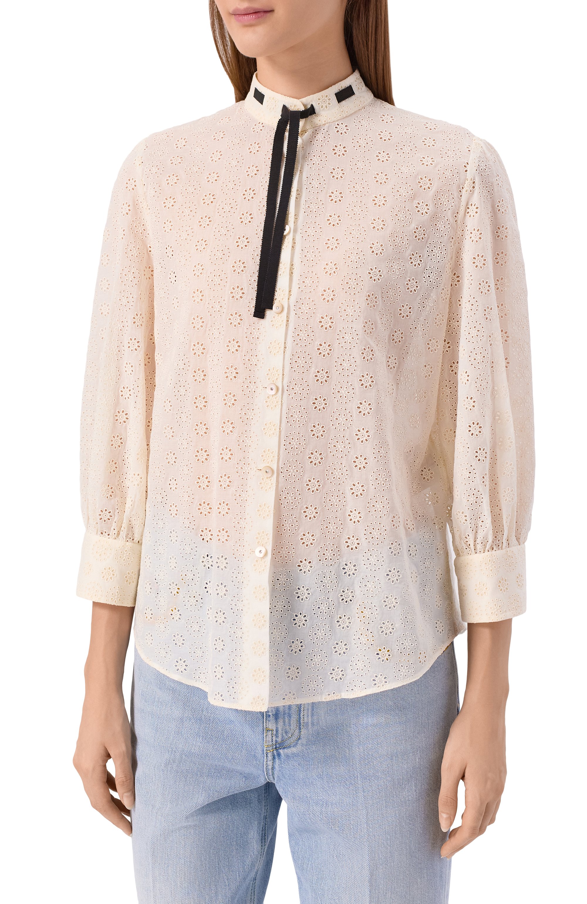 Хлопковая блузка VALENTINO, арт. 7B3AB7P3/9EU, фото 3