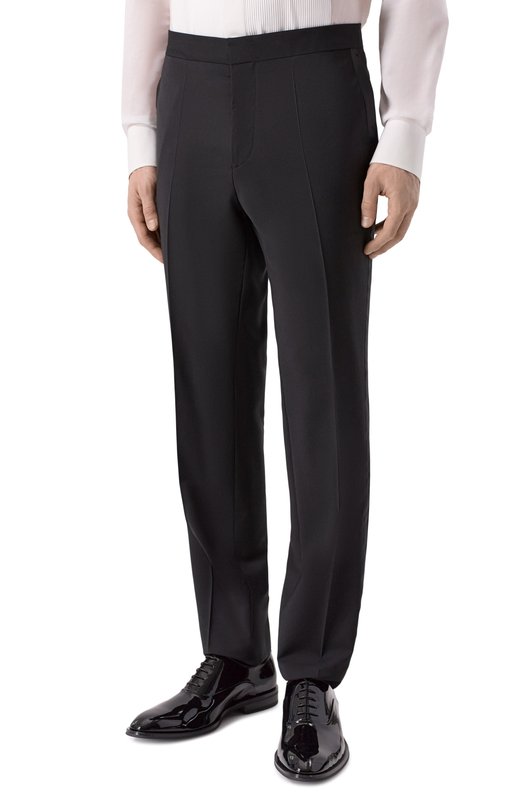 Шерстяные брюки HUGO 50476482 Чёрный  50476482 Фото 3