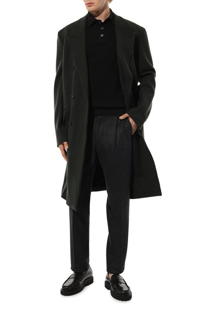 Хлопковое поло BRUNELLO CUCINELLI черного цвета по цене 138000 руб., арт. M2940B2189, фото 2 Хлопковое поло BRUNELLO CUCINELLI, арт. M2940B2189, фото 2