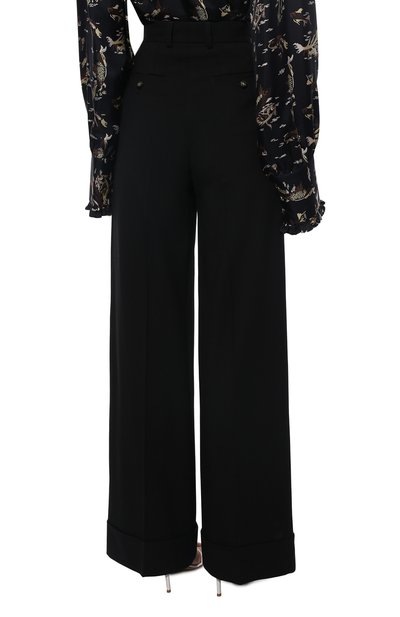 Шерстяные брюки DOLCE & GABBANA черного цвета по цене 96450 руб., арт. FTBM0T/FUBAJ, фото 4 Шерстяные брюки DOLCE & GABBANA, арт. FTBM0T/FUBAJ, фото 4