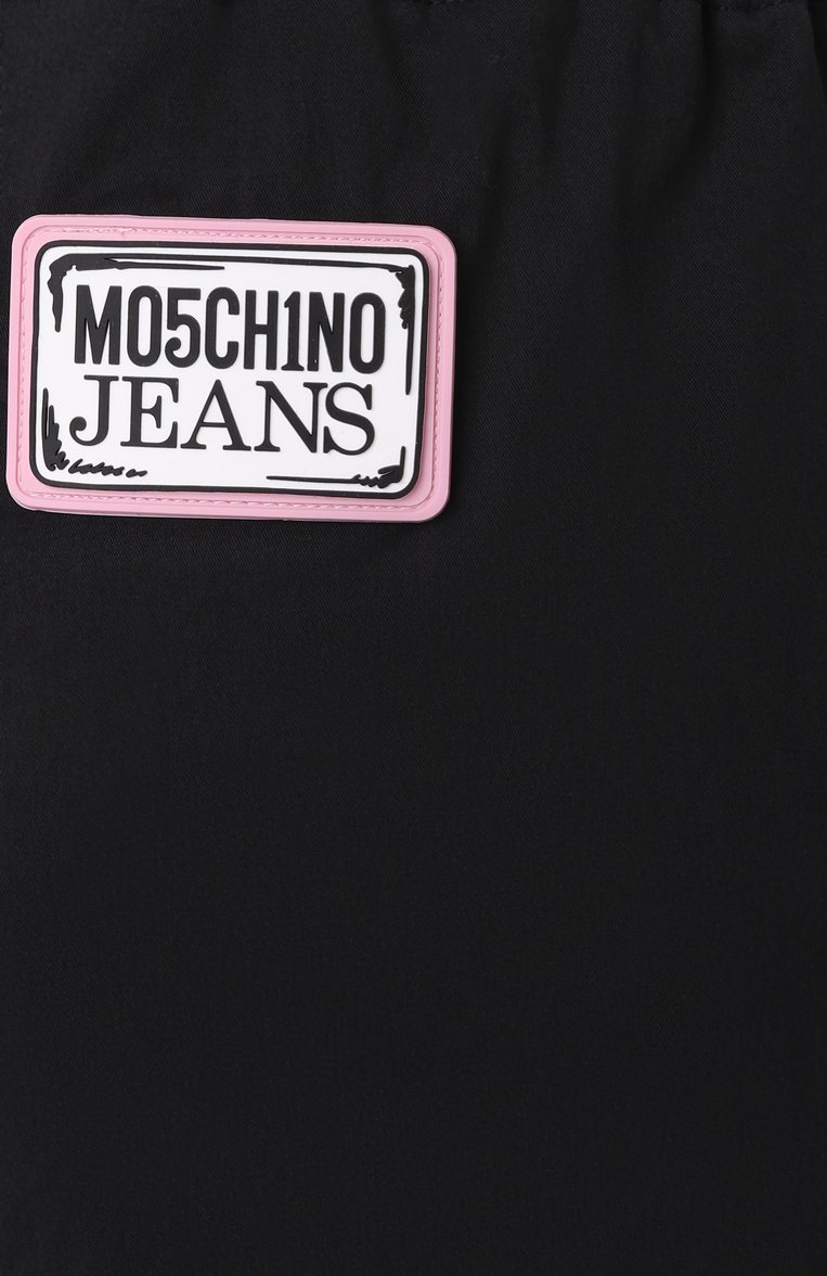 Женские джоггеры M05CH1NO JEANS черного цвета, арт. A0303/3224 | Фото 6 (Женское Кросс-КТ: Брюки-одежда, Джоггеры - брюки; Кросс-КТ: костюм; Стили: Кэжуэл; Материал внешний: Хлопок, Синтетический материал; Длина (брюки, джинсы): Стандартные)