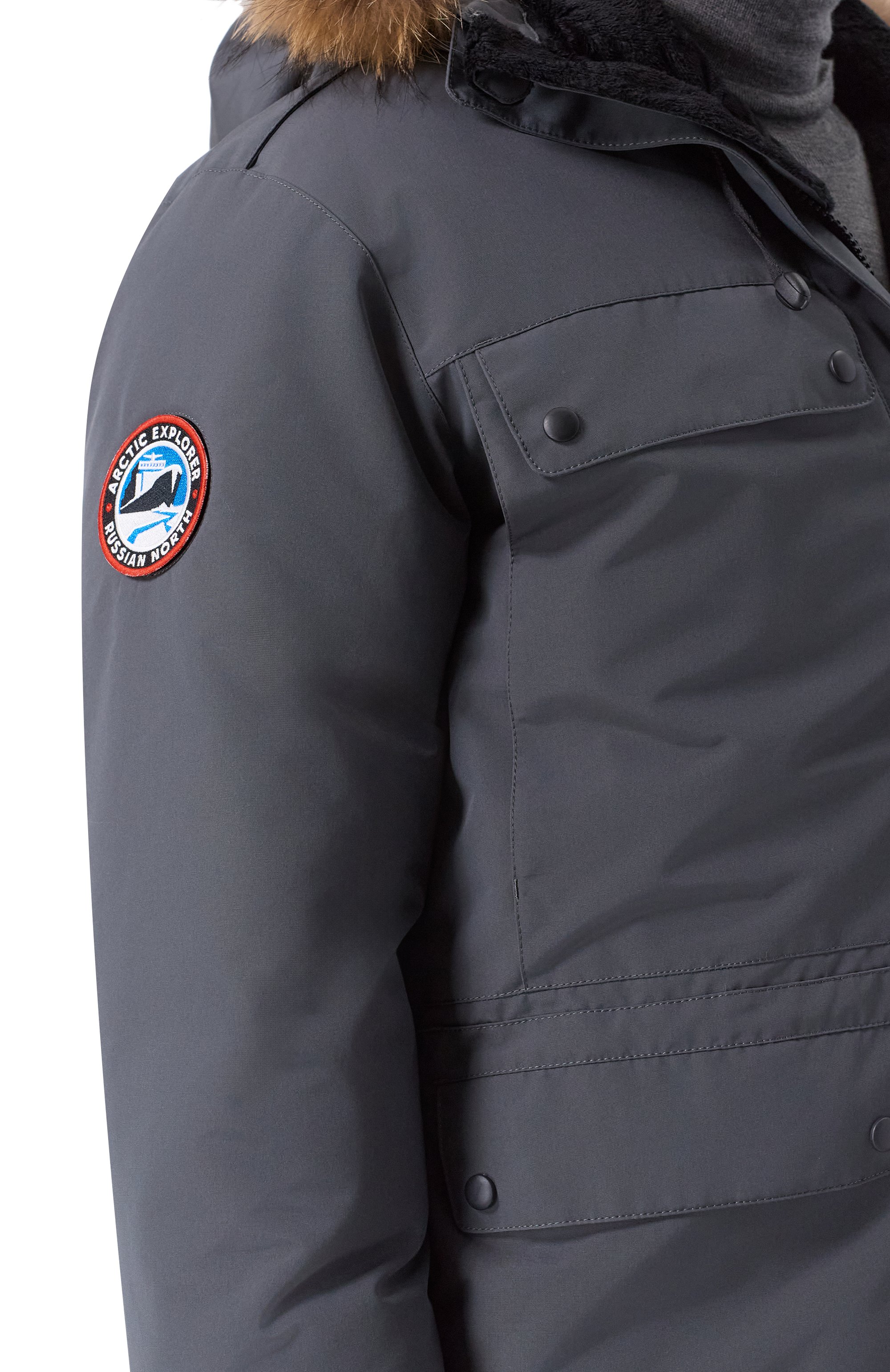 Пуховая парка polus с отделкой из енота ARCTIC EXPLORER, арт. POLUS_GREY, фото 5