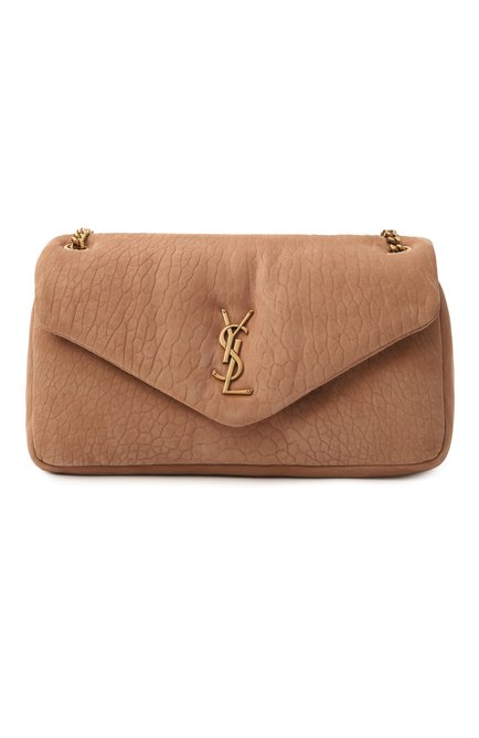 Женская сумка calypso medium SAINT LAURENT бежевого цвета, арт. 800916/AAEEL | Фото 1 (Материал сплава: Проставлено; Размер: medium; Ремень/цепочка: На ремешке; Драгоценные камни: Проставлено; Материал: Натуральная кожа)