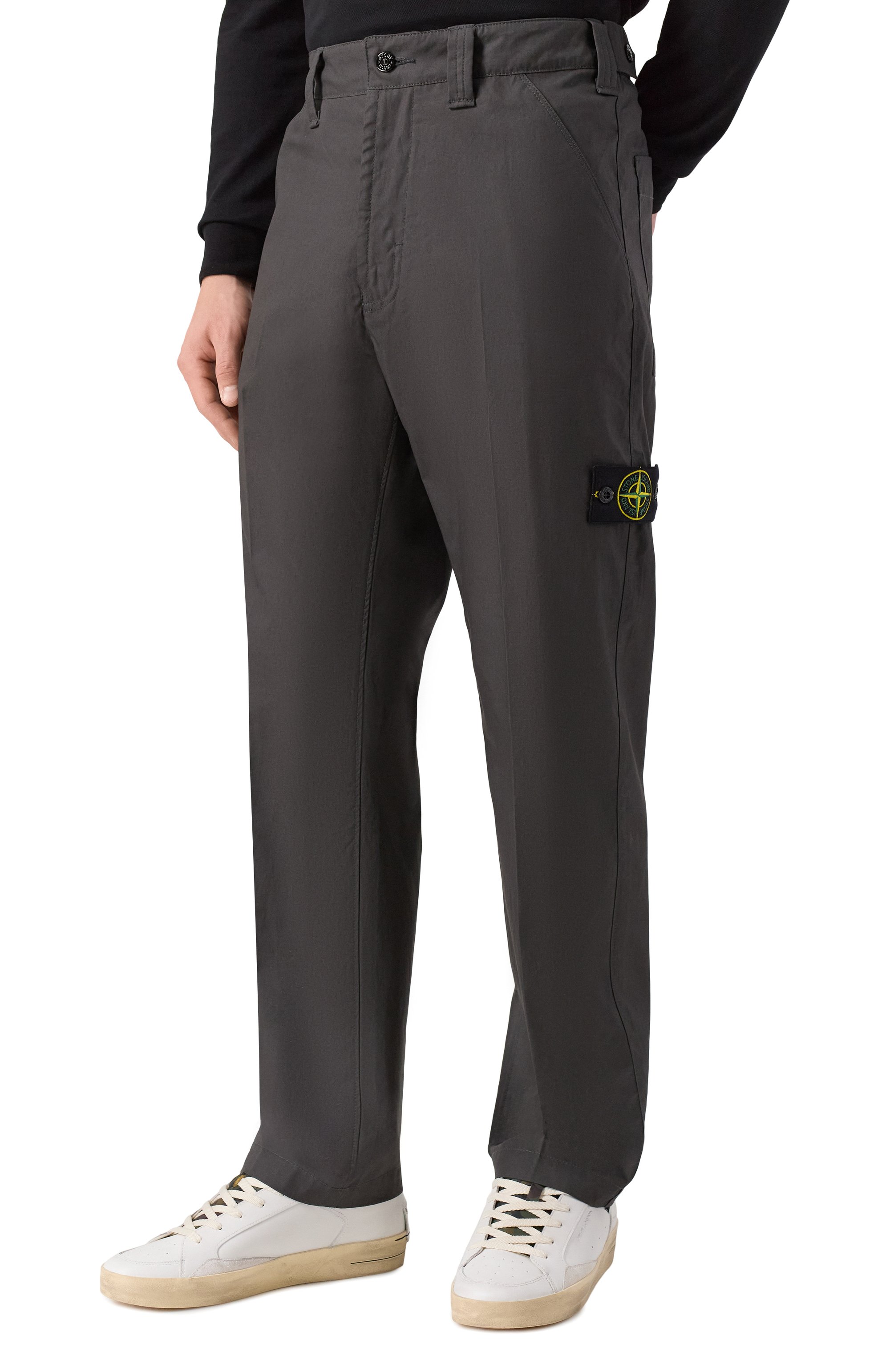 Хлопковые брюки STONE ISLAND темно-серого цвета по цене 47500 руб., арт. K1S153100015/S0011, фото 3 Хлопковые брюки STONE ISLAND, арт. K1S153100015/S0011, фото 3