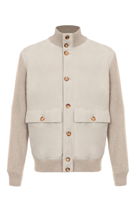 Комбинированный кардиган Brunello Cucinelli MPCLF1955 Серый MPCLF1955