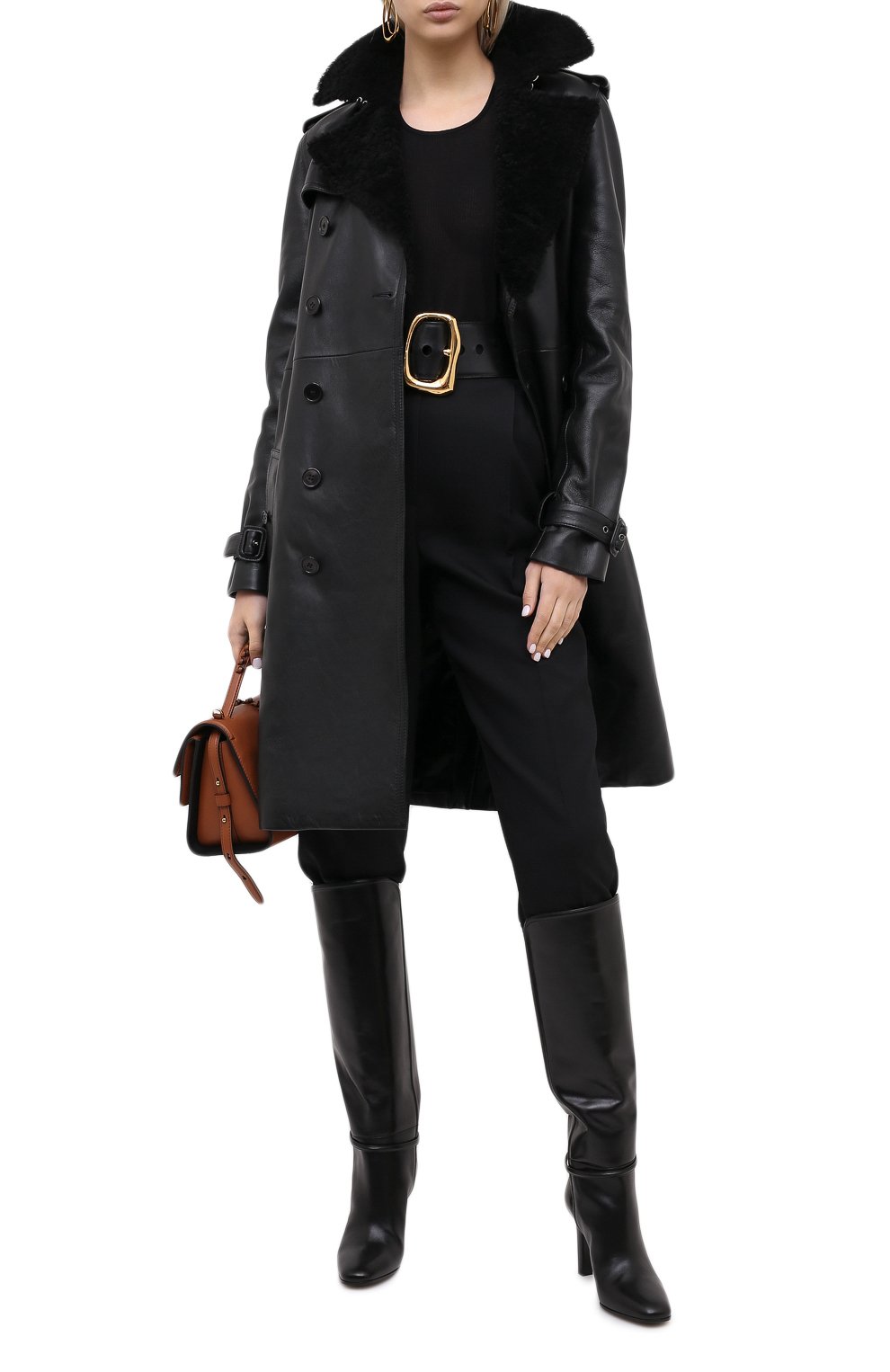 Кожаное пальто SAINT LAURENT, арт. 625203/YCCI2, фото 3