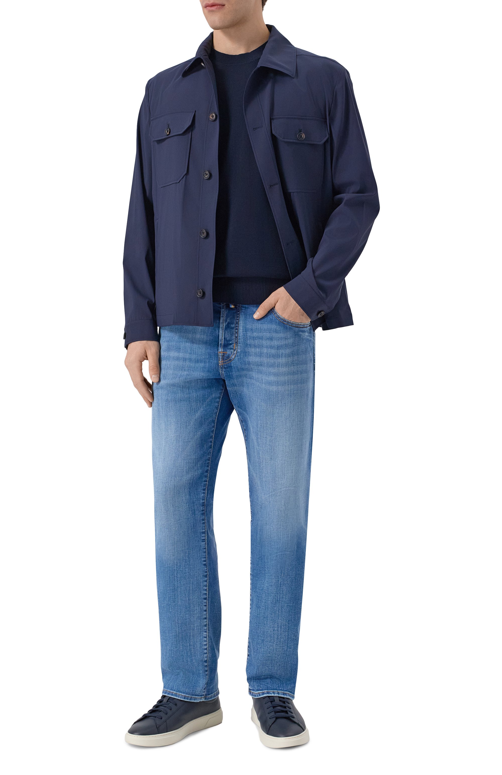 Шерстяной джемпер BOSS темно-синего цвета по цене 20950 руб., арт. 50560476, фото 2 Шерстяной джемпер BOSS, арт. 50560476, фото 2