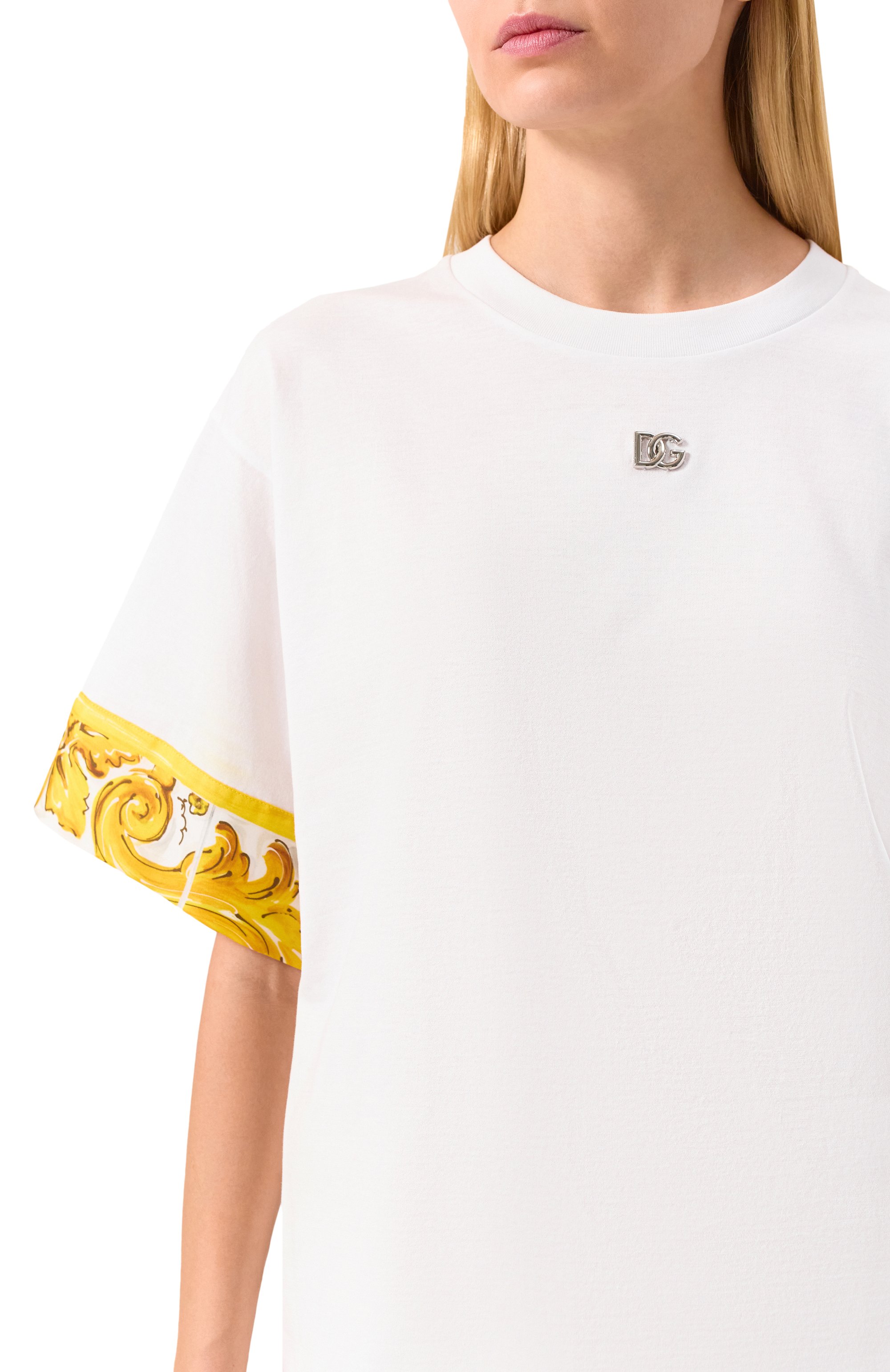 Футболка из хлопка и шелка DOLCE & GABBANA, арт. F8V06T/GDCK6, фото 5